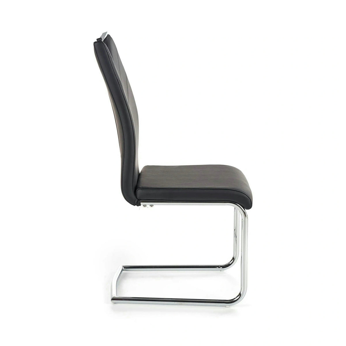 Scaun tapitat K224, negru/crom, piele ecologica/metal, 44X54X100 CM