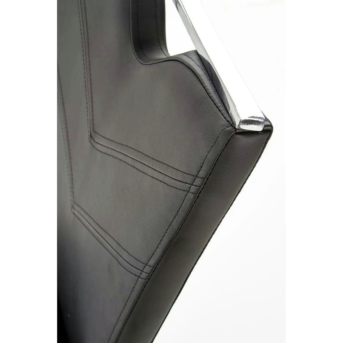Scaun tapitat K224, negru/crom, piele ecologica/metal, 44X54X100 CM