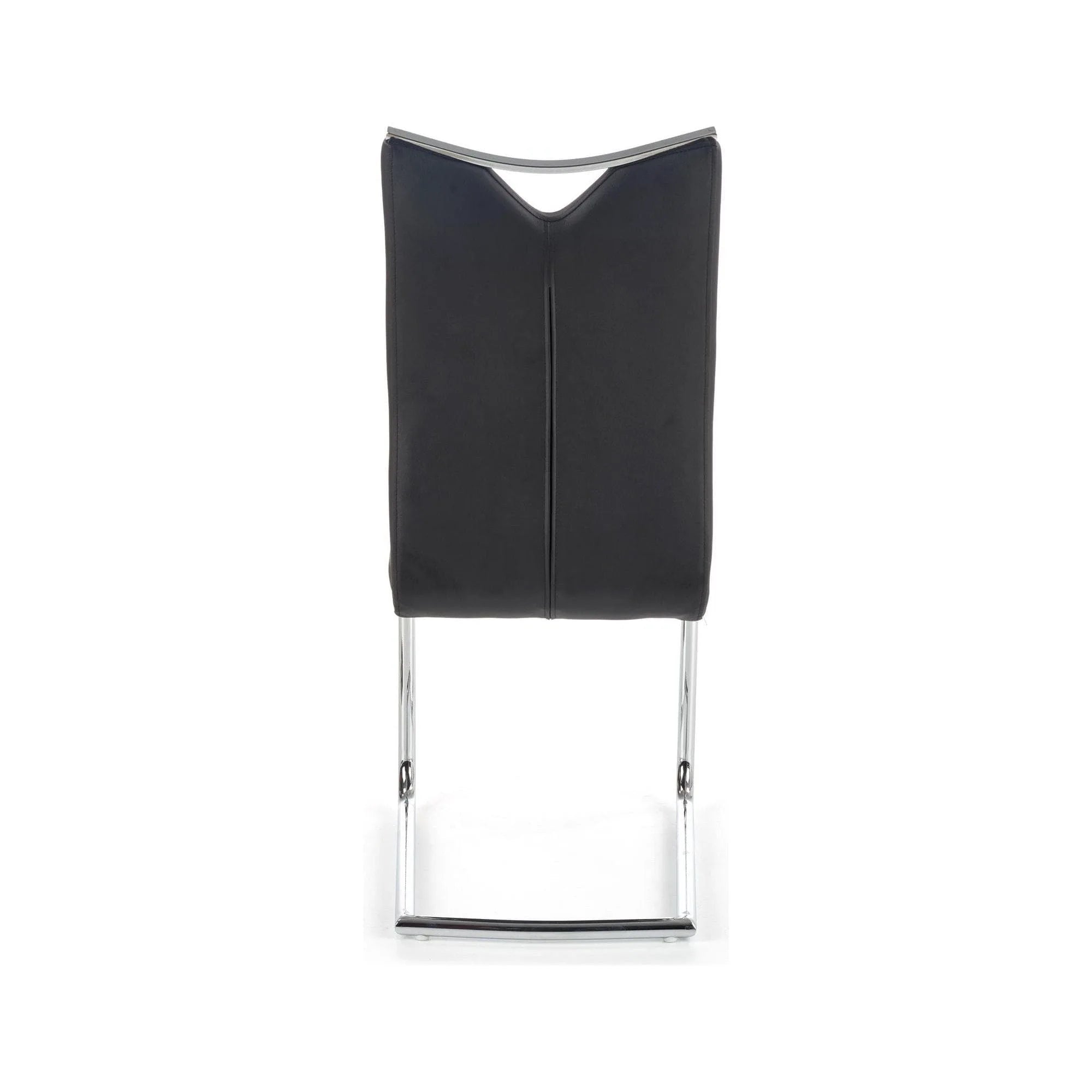 Scaun tapitat K224, negru/crom, piele ecologica/metal, 44X54X100 CM