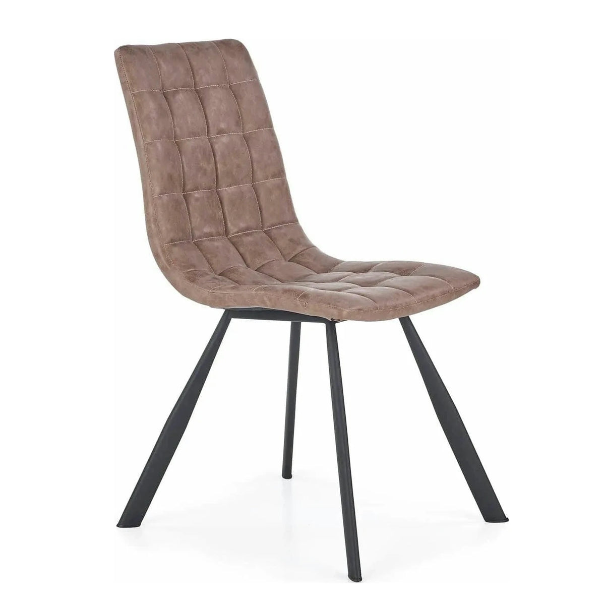 Scaun tapitat K280, maro/negru, piele ecologica/metal, 44x46x91 cm