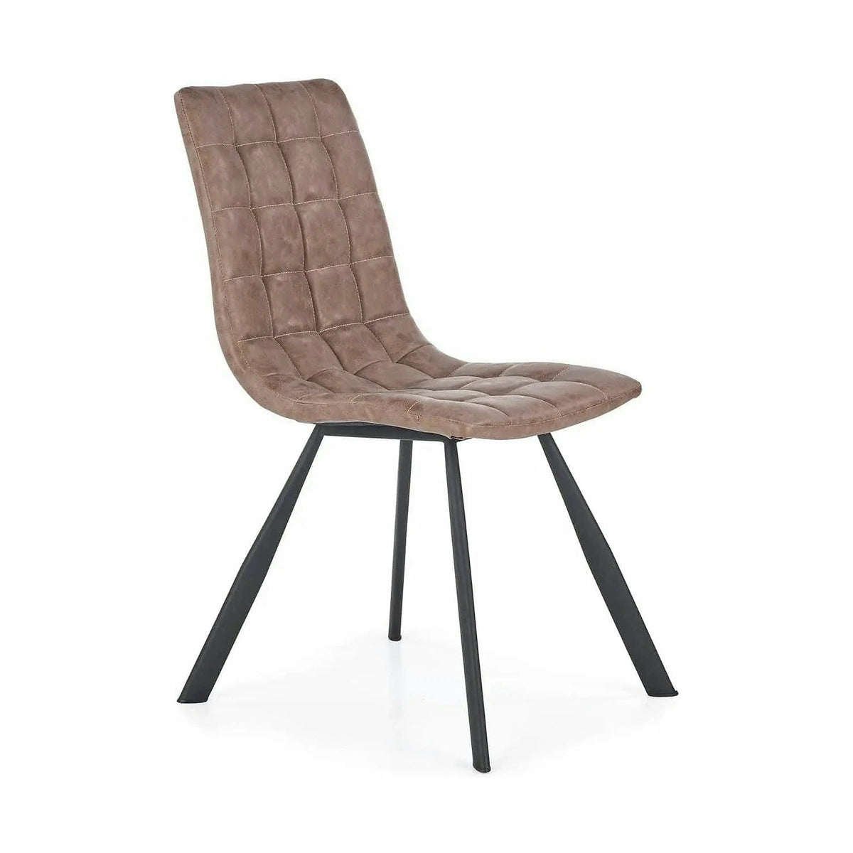 Scaun tapitat K280, maro/negru, piele ecologica/metal, 44x46x91 cm