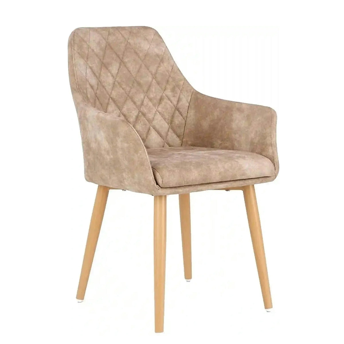 Scaun tapitat K287, bej/stejar, 58x61x85 cm
