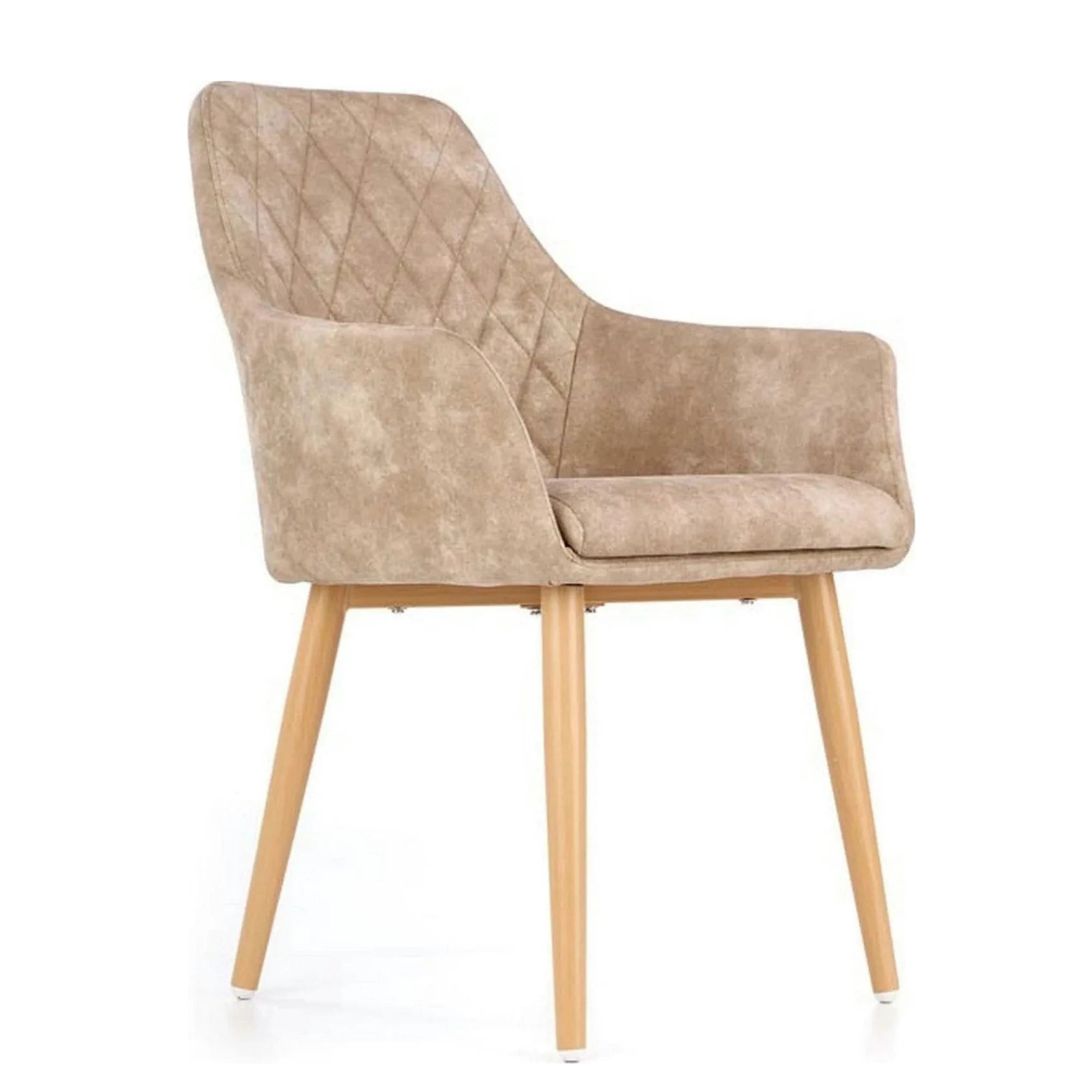 Scaun tapitat K287, bej/stejar, 58x61x85 cm