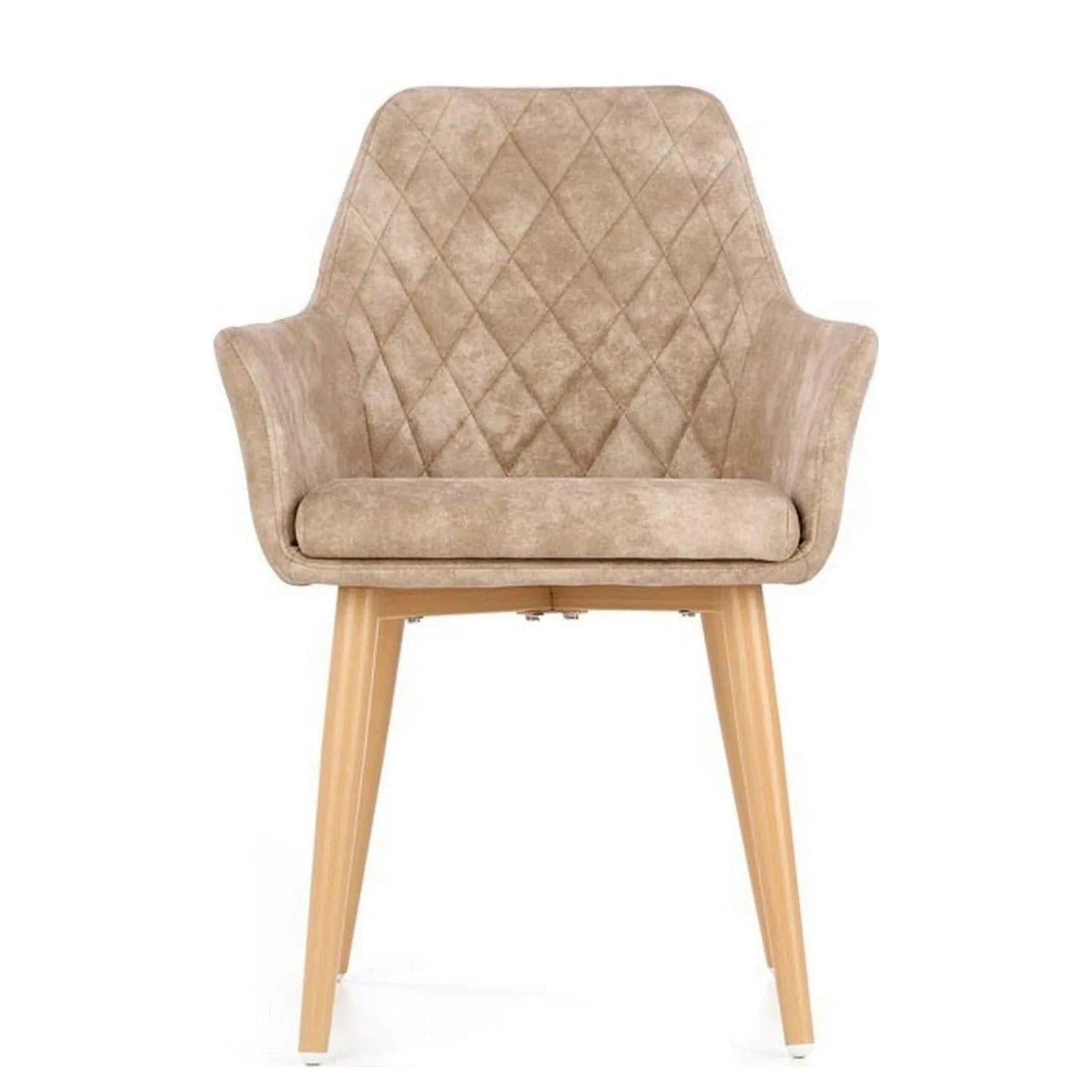 Scaun tapitat K287, bej/stejar, 58x61x85 cm