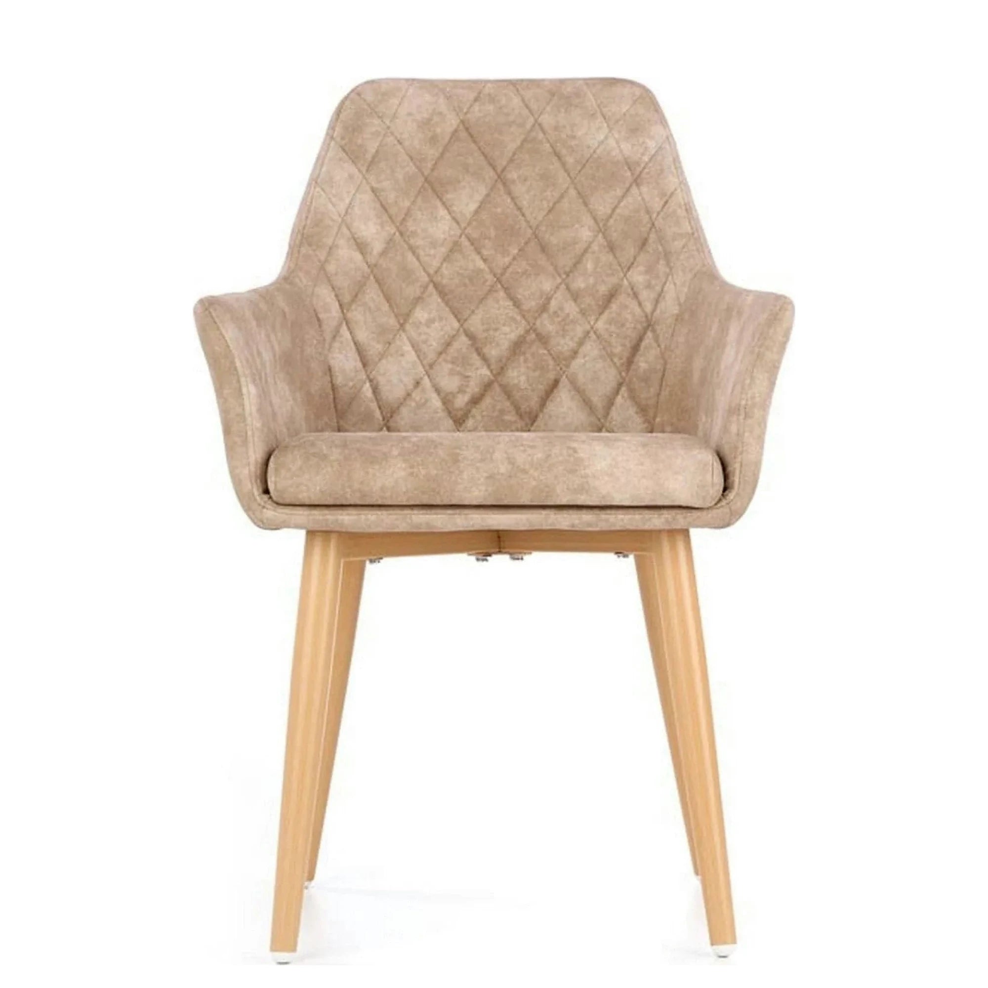 Scaun tapitat K287, bej/stejar, 58x61x85 cm