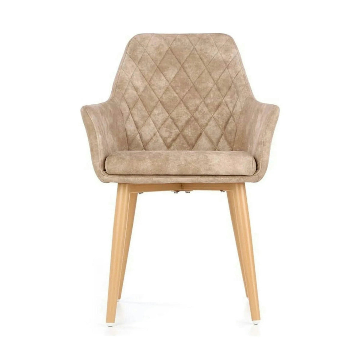 Scaun tapitat K287, bej/stejar, 58x61x85 cm