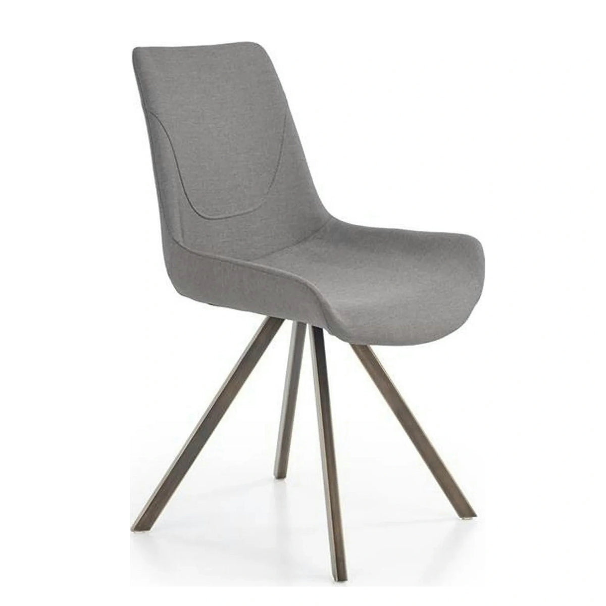 Scaun tapitat K290, gri/auriu antic, stofa clasica/metal, 56X59X86 CM