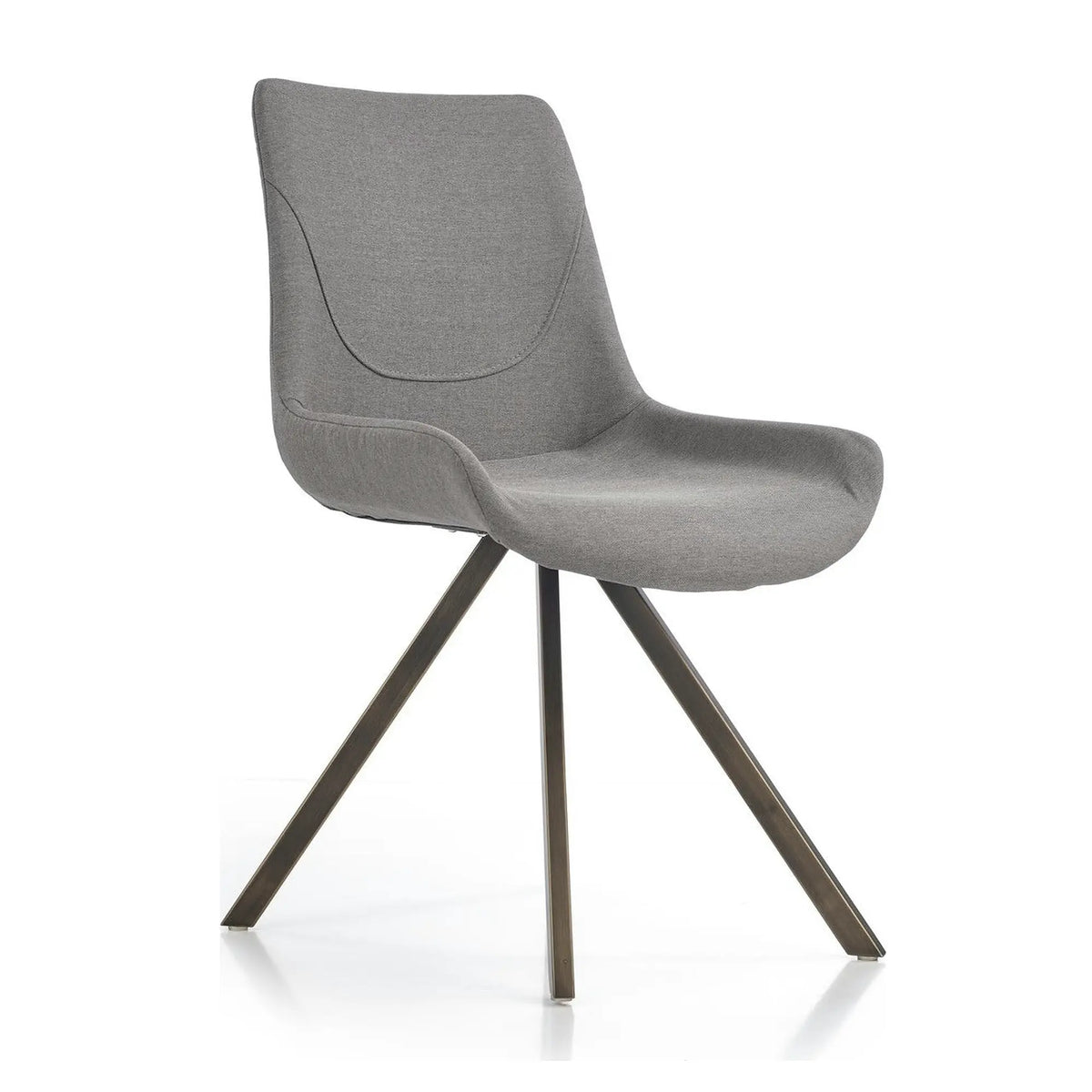Scaun tapitat K290, gri/auriu antic, stofa clasica/metal, 56X59X86 CM