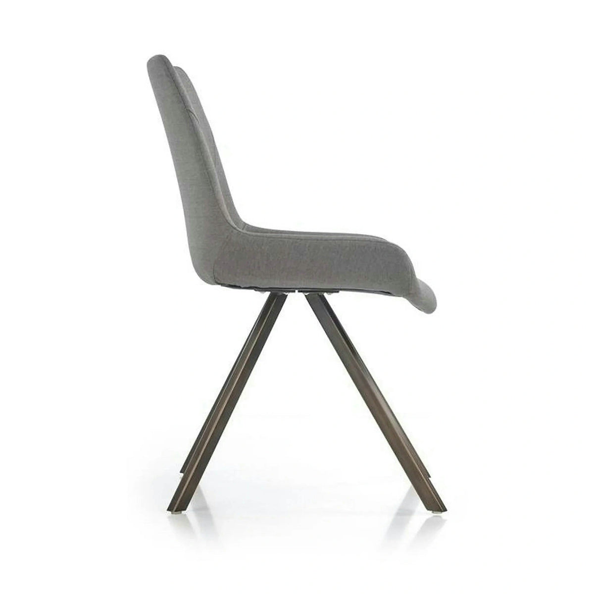 Scaun tapitat K290, gri/auriu antic, stofa clasica/metal, 56X59X86 CM
