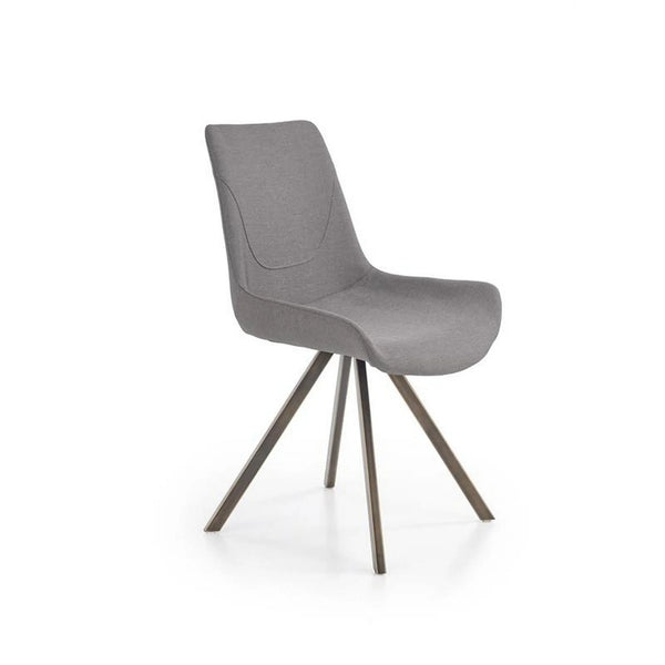 Scaun tapitat K290, gri/auriu antic, stofa clasica/metal, 56X59X86 CM
