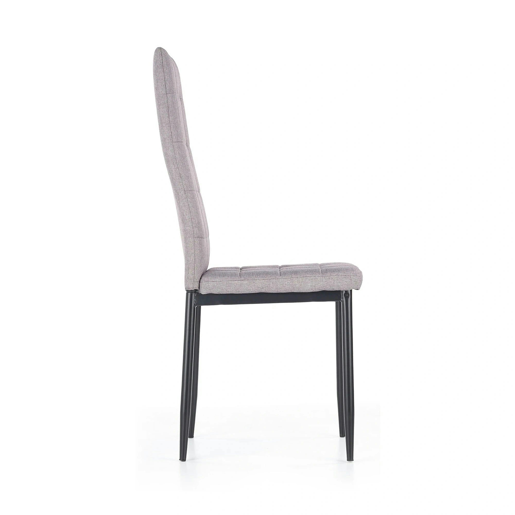 Scaun tapitat K292, gri/negru, stofa clasica/metal, 42X47X98 CM