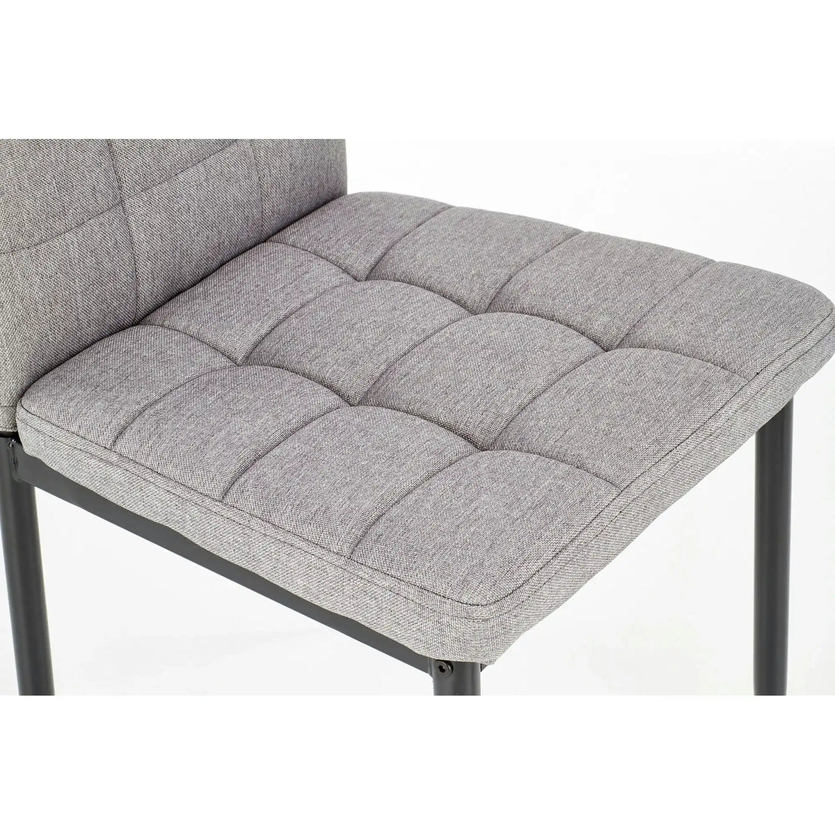 Scaun tapitat K292, gri/negru, stofa clasica/metal, 42X47X98 CM