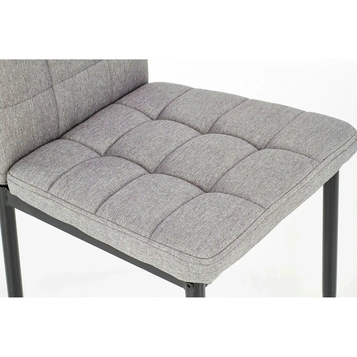 Scaun tapitat K292, gri/negru, stofa clasica/metal, 42X47X98 CM