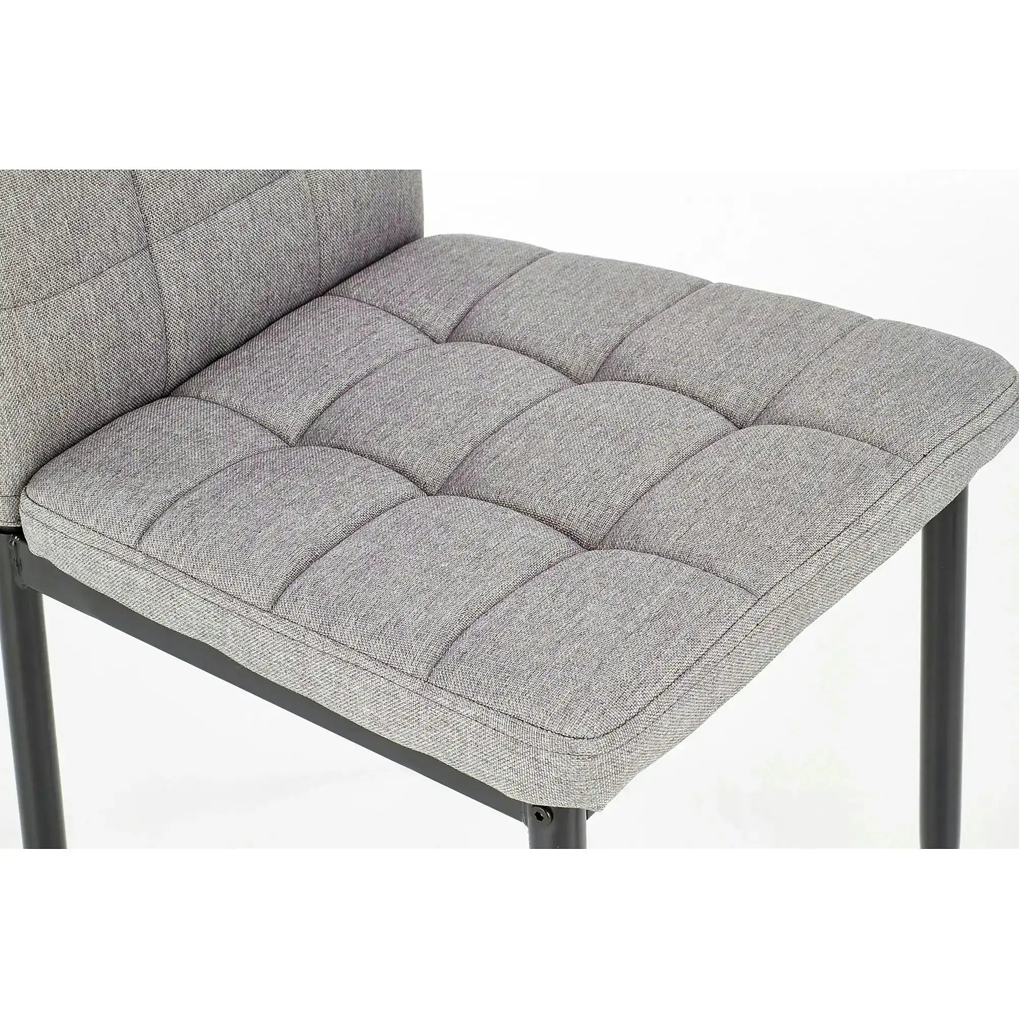 Scaun tapitat K292, gri/negru, stofa clasica/metal, 42X47X98 CM