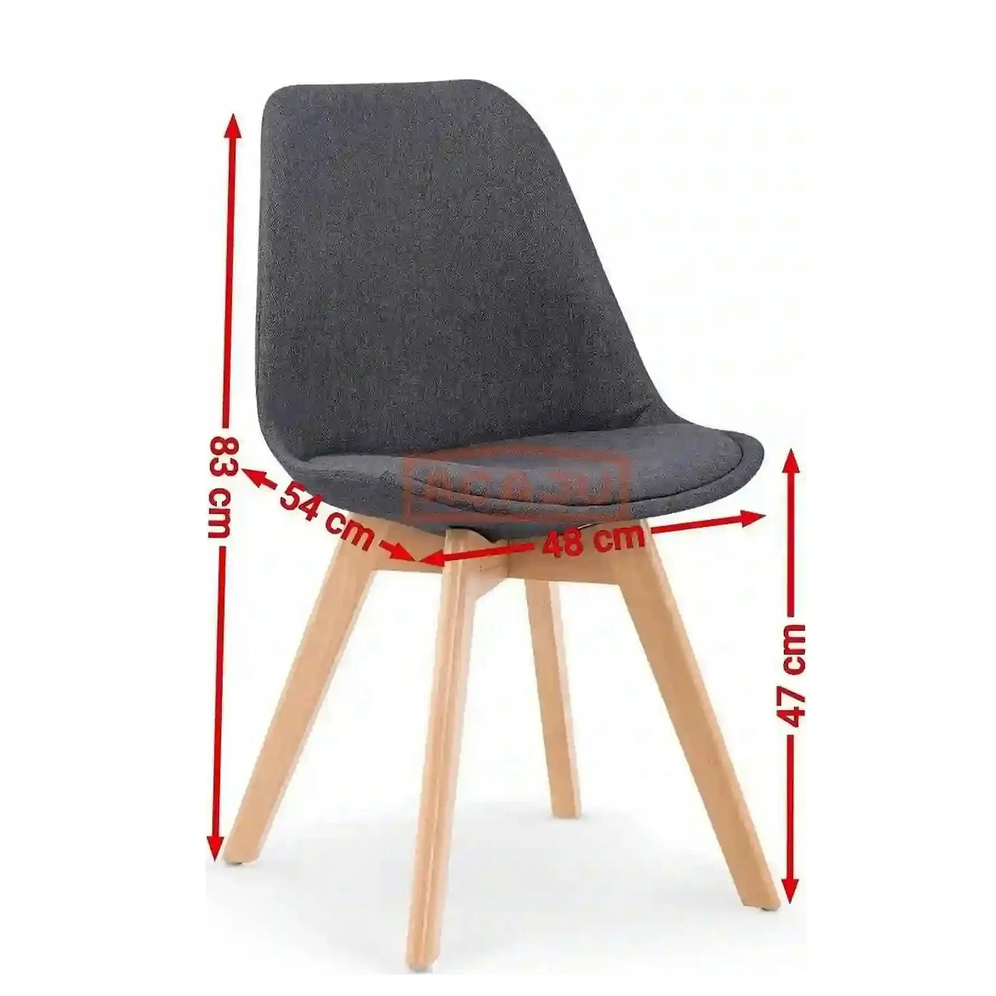 Scaun tapitat K303, gri deschis/stejar, stofa clasica/lemn, 48X54X83 CM