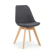 Scaun tapitat K303, gri inchis/negru, stofa/lemn, 48X54X83 CM