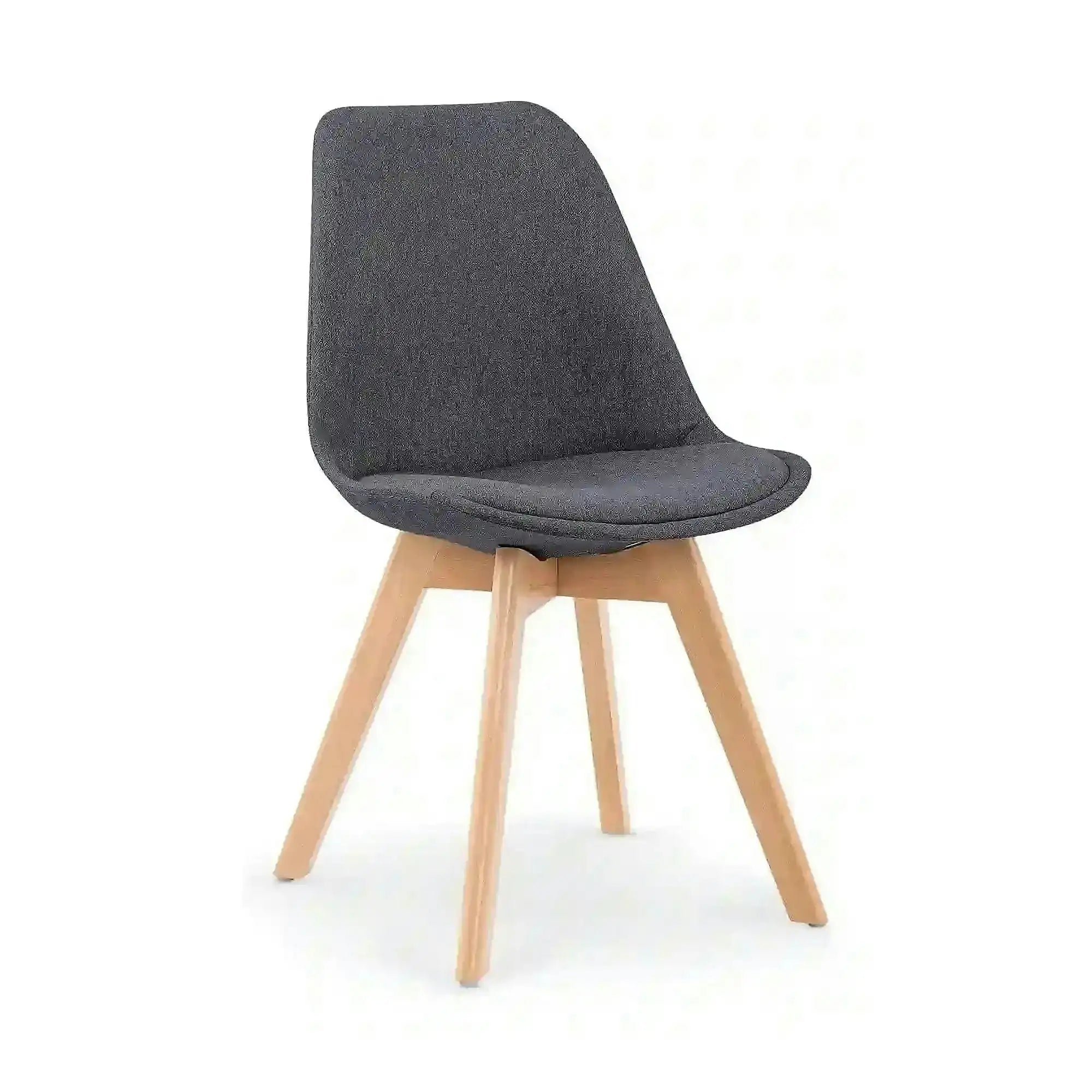 Scaun tapitat K303, gri inchis/negru, stofa/lemn, 48X54X83 CM