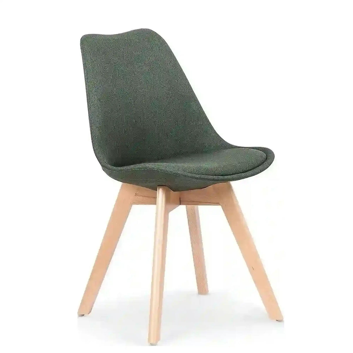Scaun tapitat K303, verde inchis/stejar, stofa/lemn, 48X54X83 CM