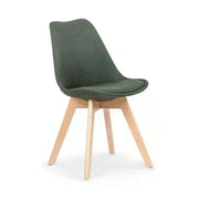 Scaun tapitat K303, verde inchis/stejar, stofa/lemn, 48X54X83 CM