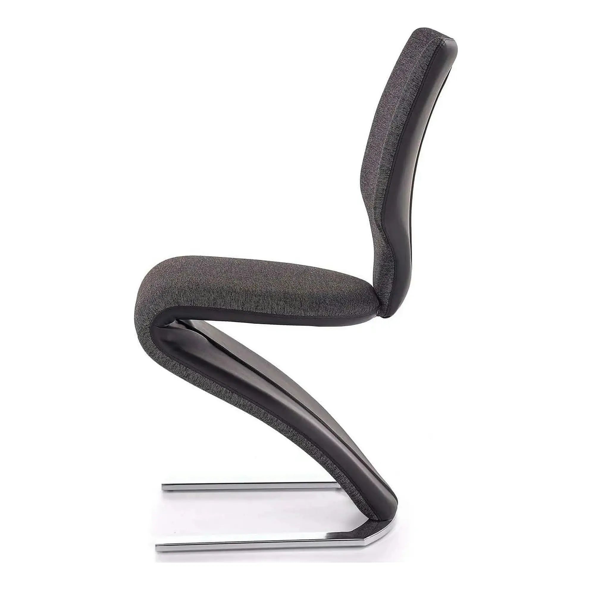 Scaun tapitat K307, gri inchis/argintiu, stofa clasica/metal, 46X62X95 CM