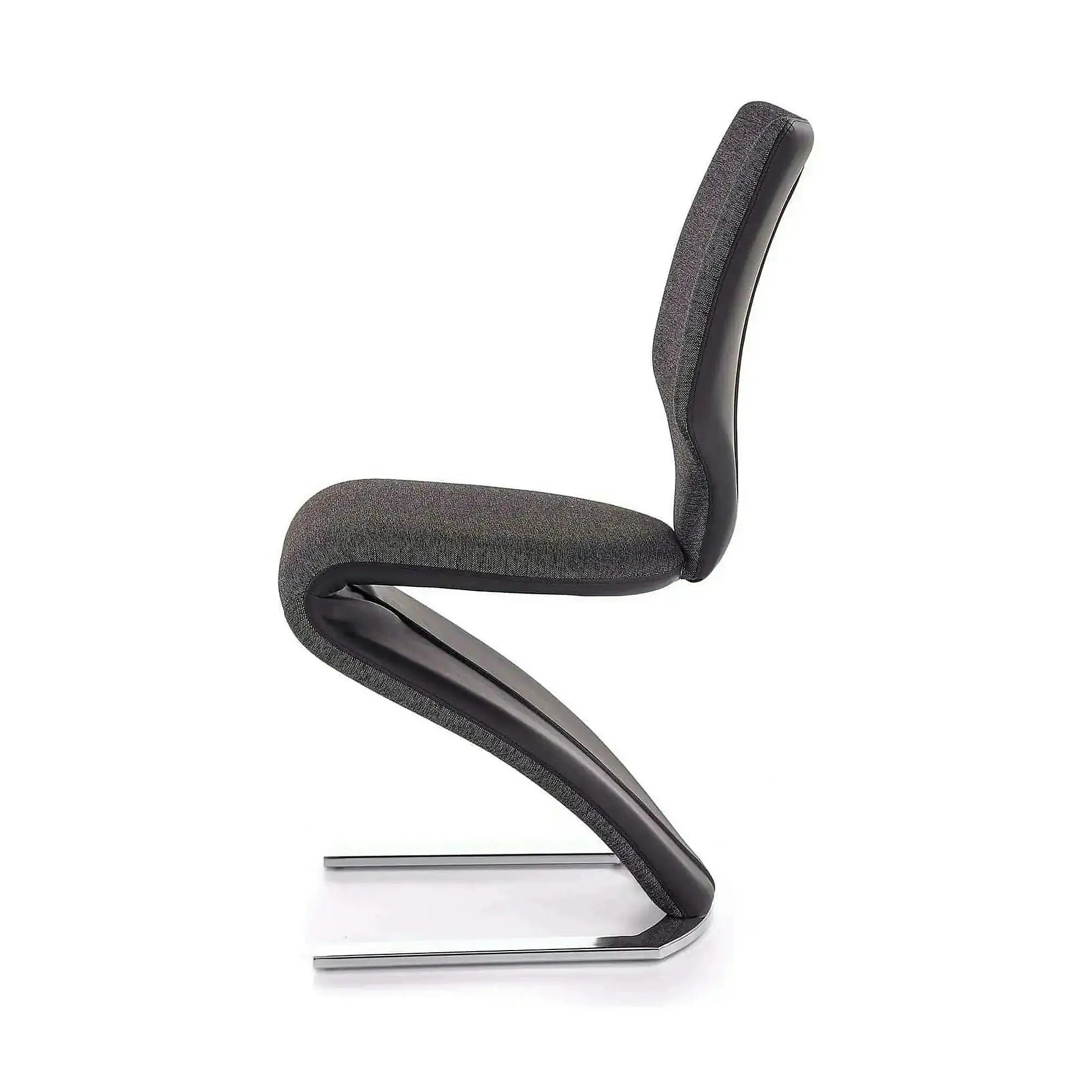 Scaun tapitat K307, gri inchis/argintiu, stofa clasica/metal, 46X62X95 CM