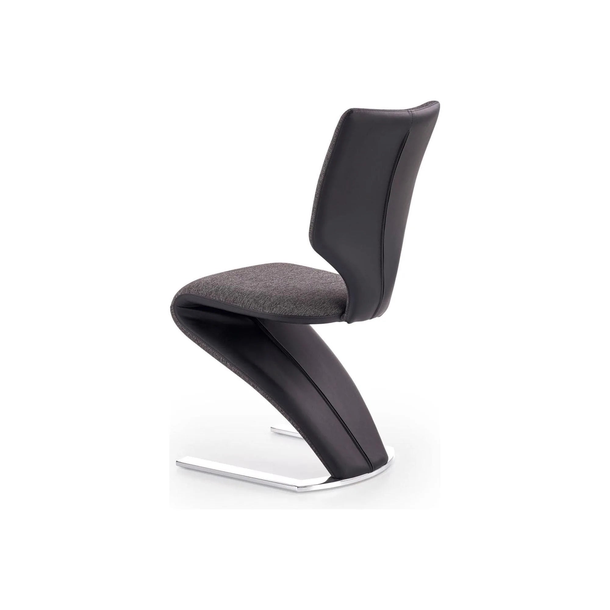 Scaun tapitat K307, gri inchis/argintiu, stofa clasica/metal, 46X62X95 CM