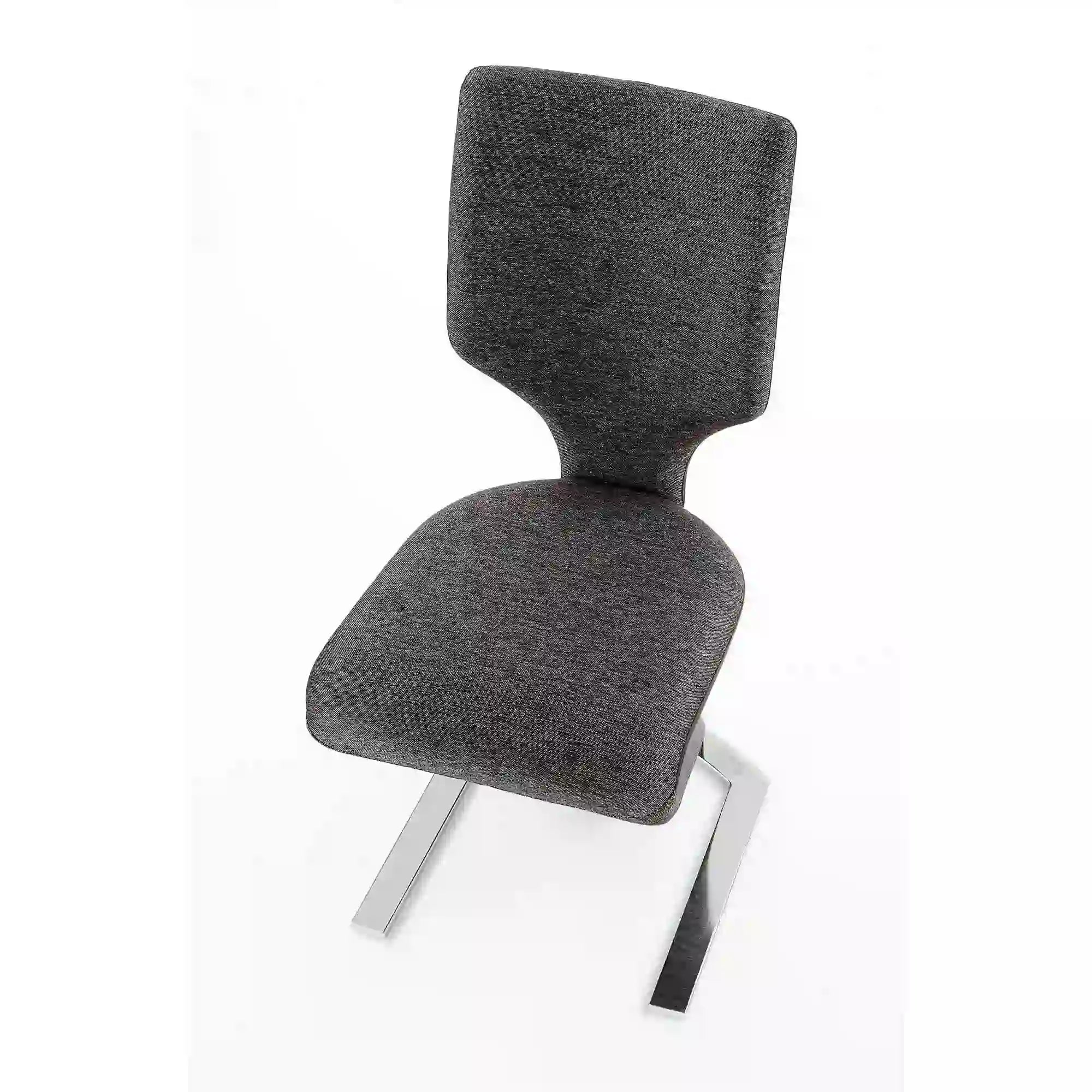 Scaun tapitat K307, gri inchis/argintiu, stofa clasica/metal, 46X62X95 CM