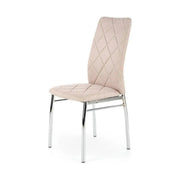 Scaun tapitat K309, bej deschis/crom, stofa clasica/metal, 43X57X97 CM