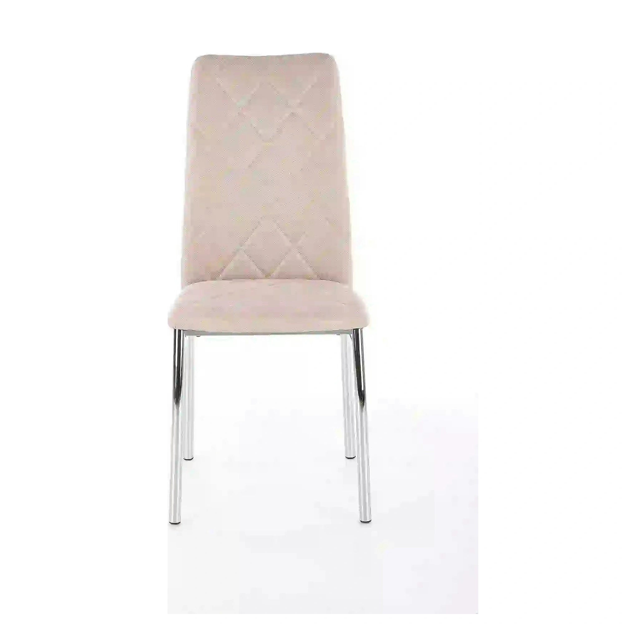 Scaun tapitat K309, bej deschis/crom, stofa clasica/metal, 43X57X97 CM