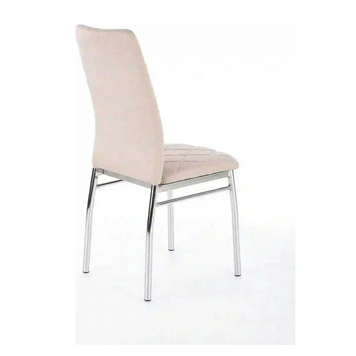 Scaun tapitat K309, bej deschis/crom, stofa clasica/metal, 43X57X97 CM