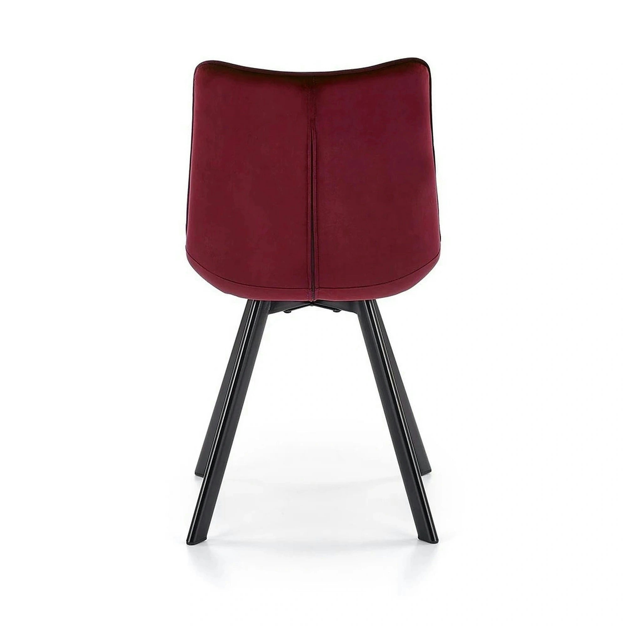 Scaun tapitat K332, visiniu/negru, stofa catifelata/metal, 46X61X84 cm