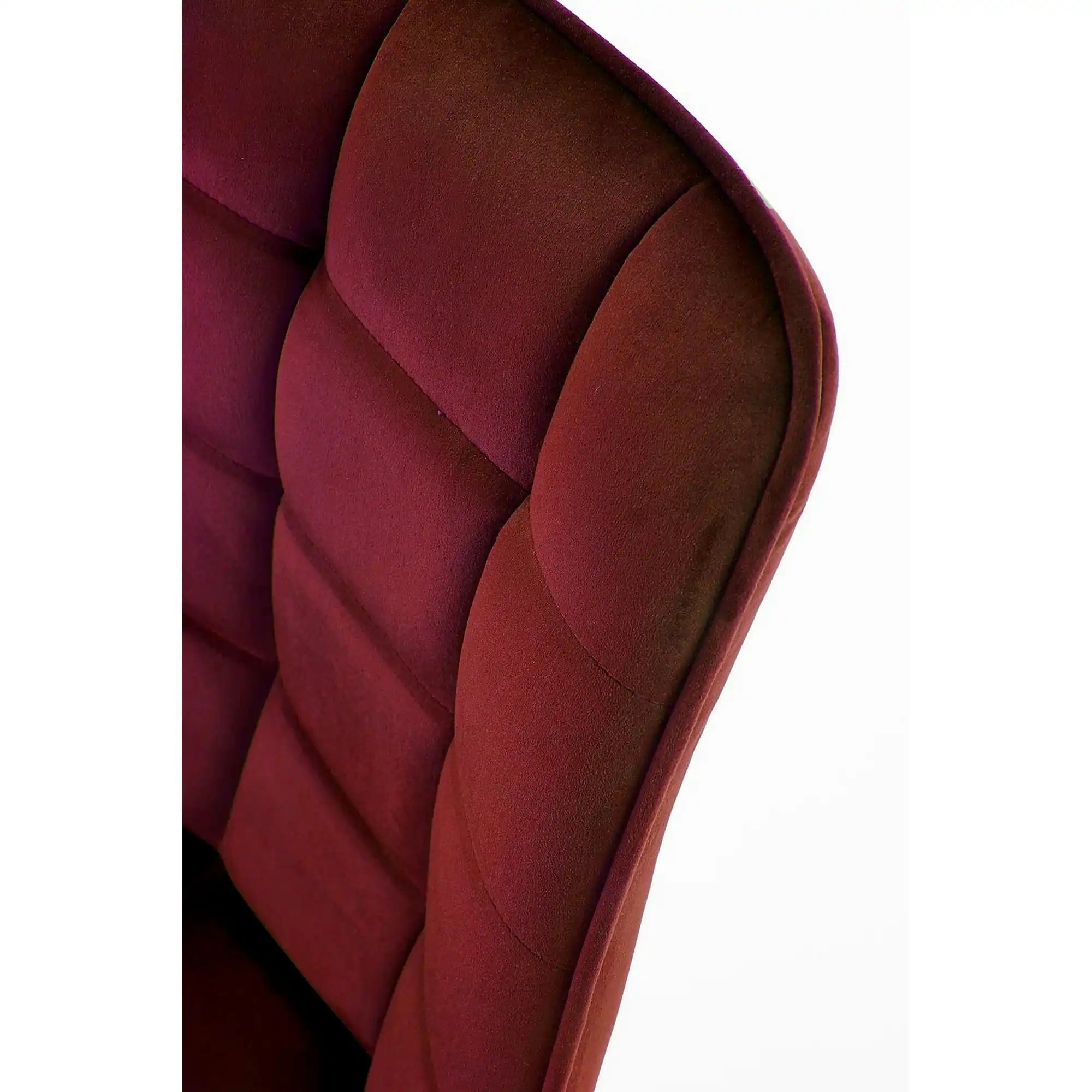 Scaun tapitat K332, visiniu/negru, stofa catifelata/metal, 46X61X84 cm