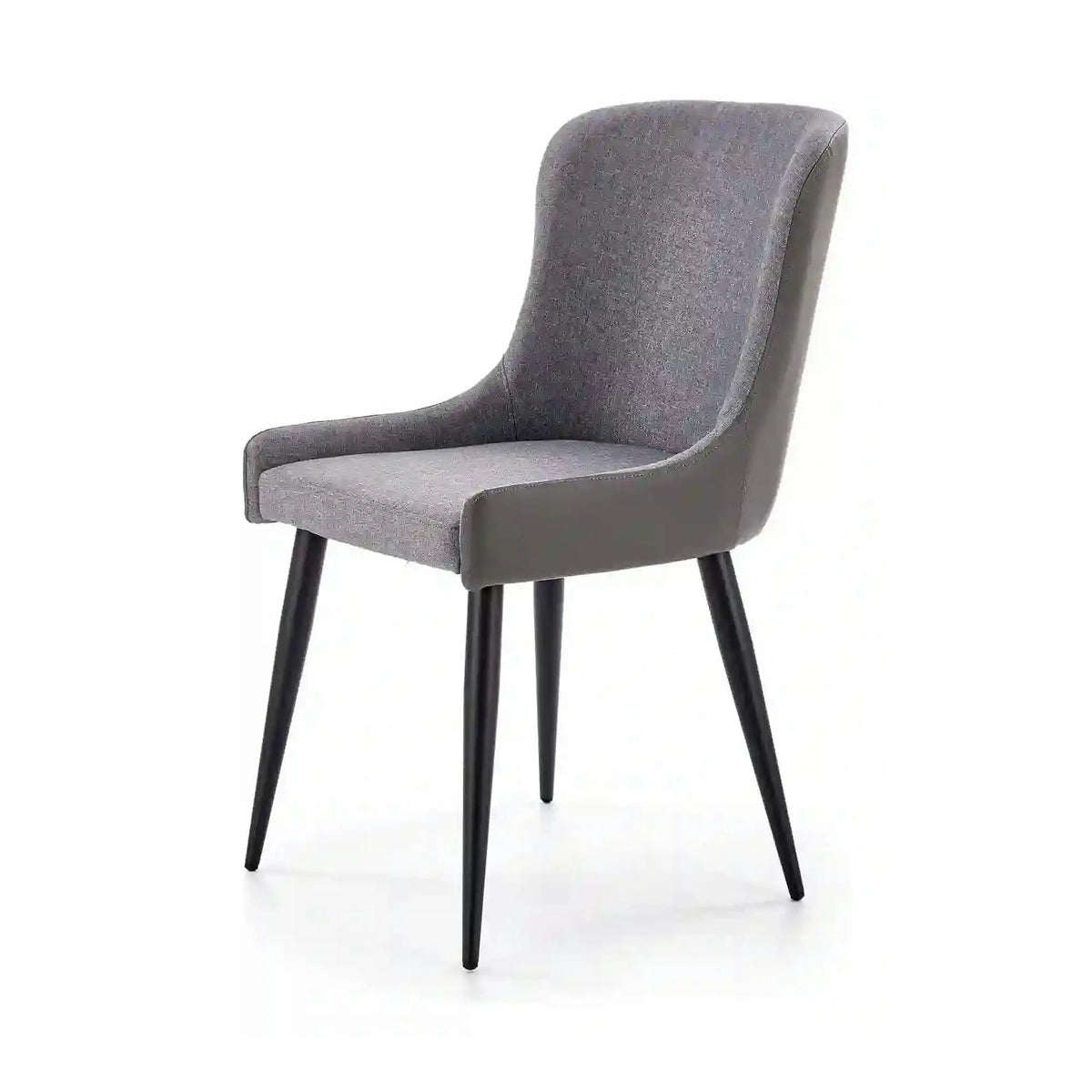 Scaun tapitat K333, gri/negru, stofa clasica/piele ecologica, 49X62X87 CM