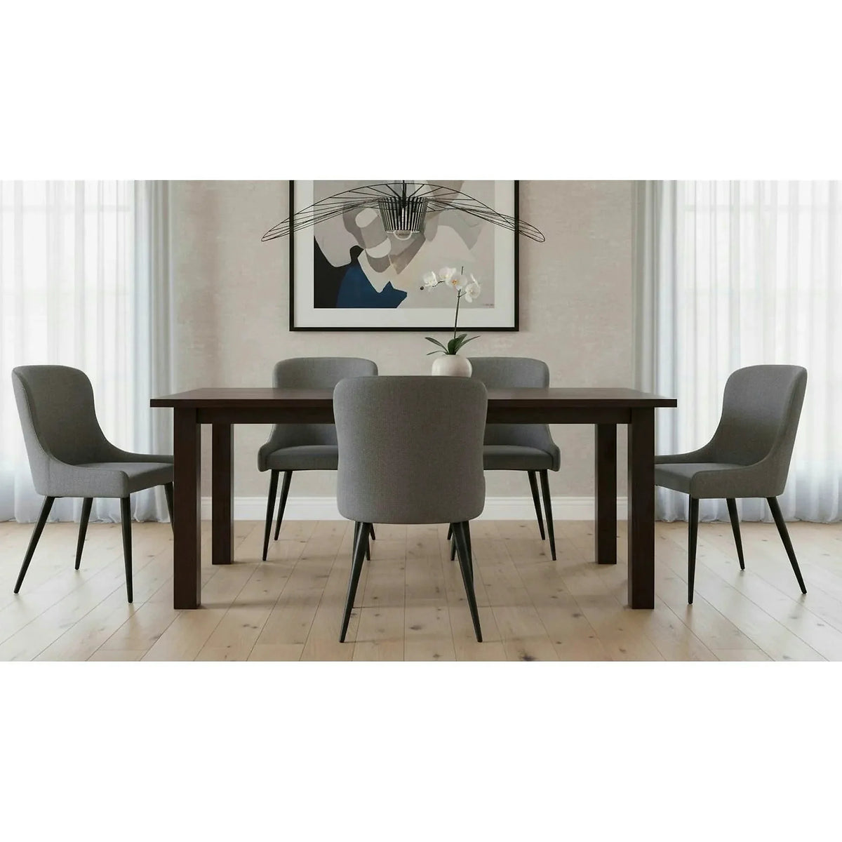 Scaun tapitat K333, gri/negru, stofa clasica/piele ecologica, 49X62X87 CM