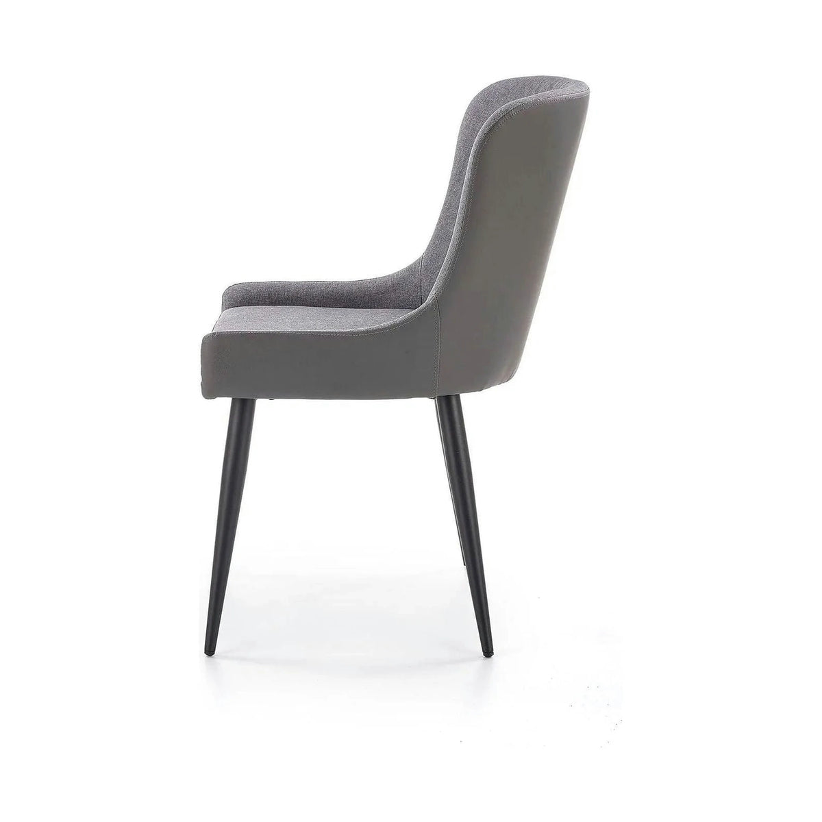 Scaun tapitat K333, gri/negru, stofa clasica/piele ecologica, 49X62X87 CM