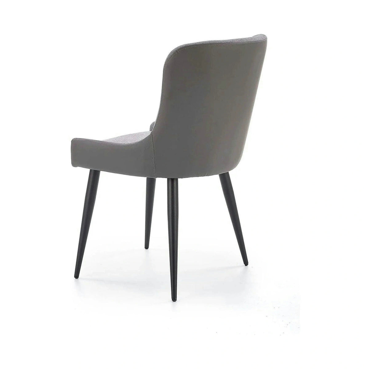 Scaun tapitat K333, gri/negru, stofa clasica/piele ecologica, 49X62X87 CM