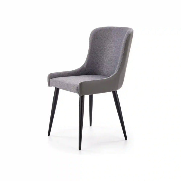 Scaun tapitat K333, gri/negru, stofa clasica/piele ecologica, 49X62X87 CM