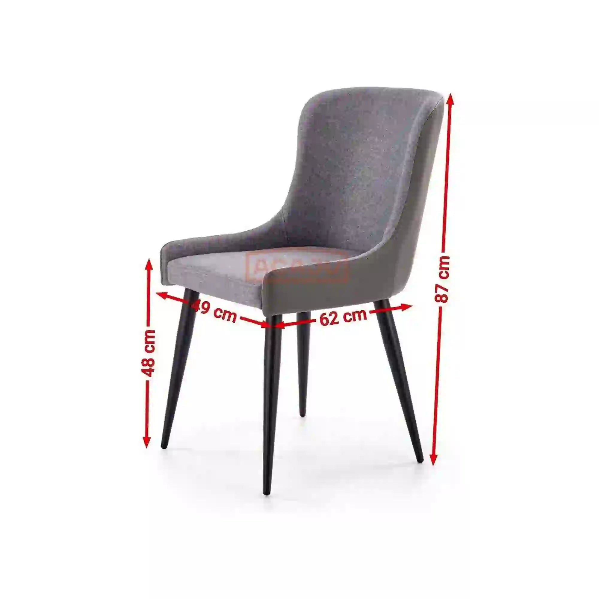 Scaun tapitat K333, gri/negru, stofa clasica/piele ecologica, 49X62X87 CM
