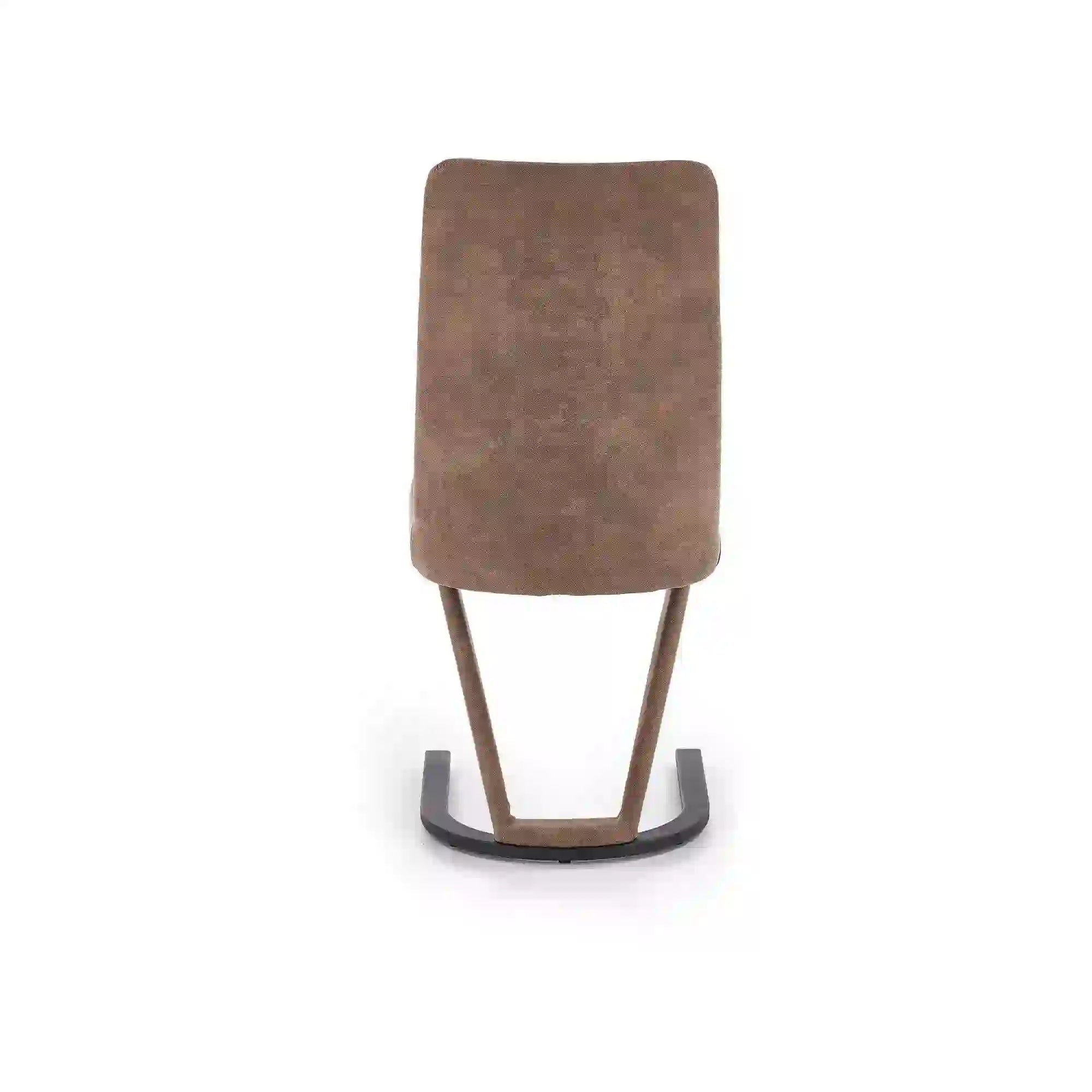 Scaun tapitat K338, maro/negru, piele ecologica/metal, 46X61X98 CM