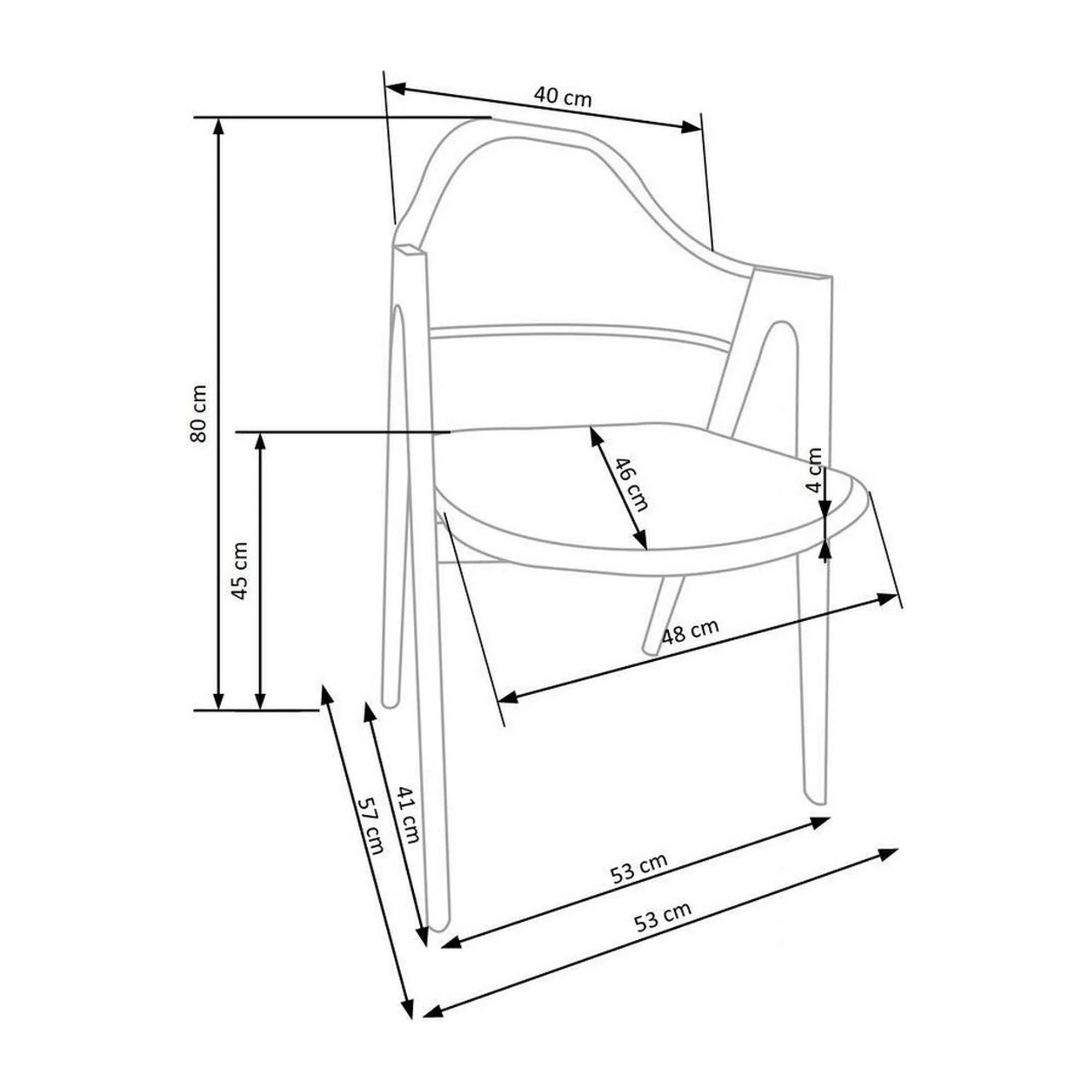 Scaun tapitat K344, bej/nuc, stofa clasica/metal, 51x57x82 cm