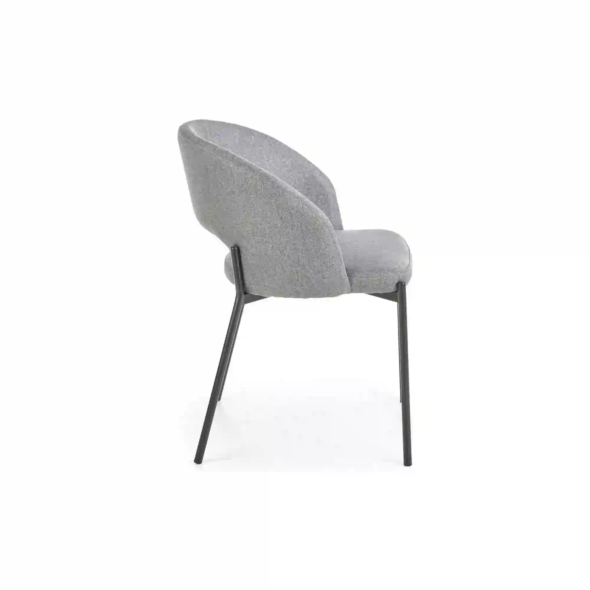 Scaun tapitat K373, gri/negru, stofa clasica/metal, 51x57x77 cm