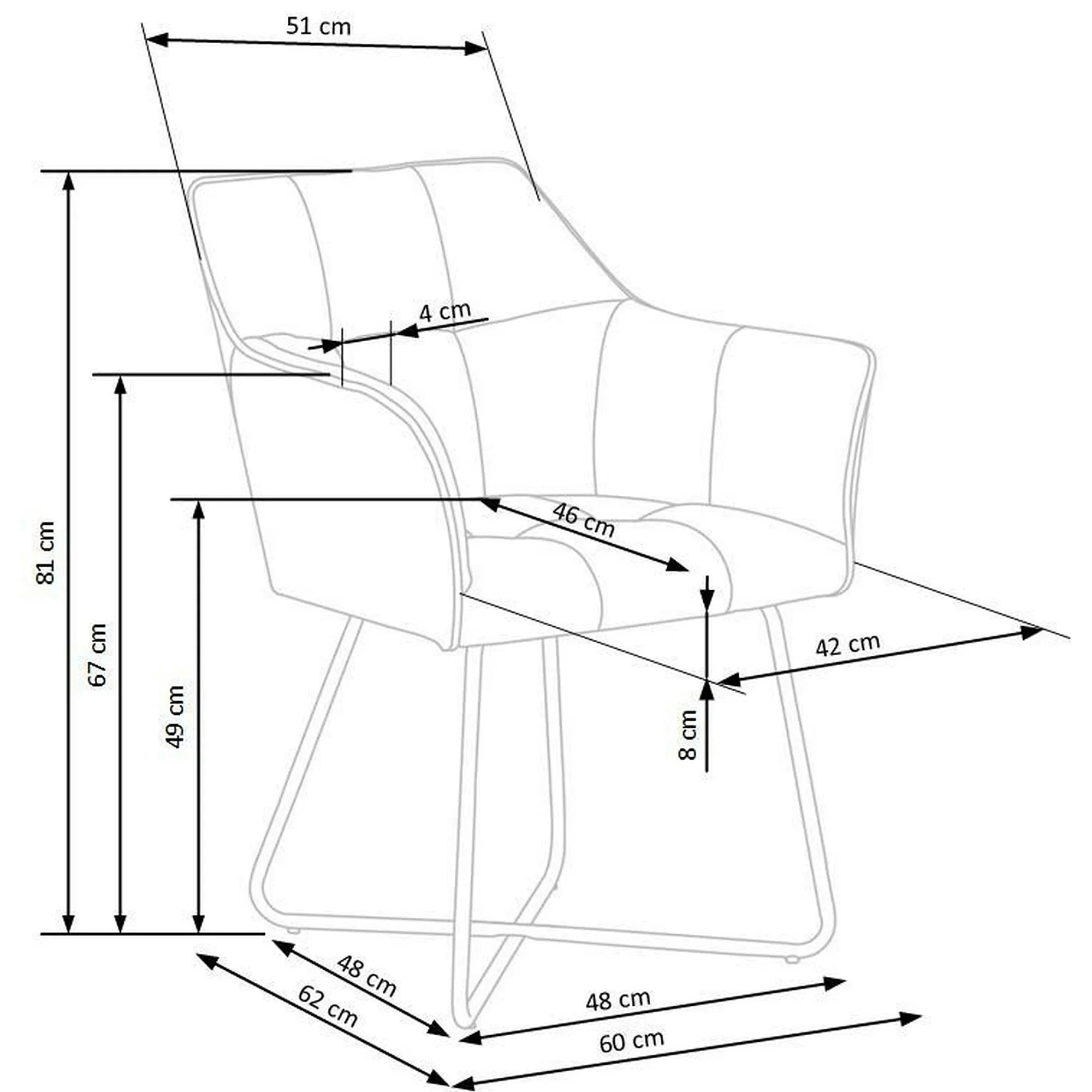 Scaun tapitat K377, gri inchis/negru, stofa catifelata/metal, 60x62x81 cm
