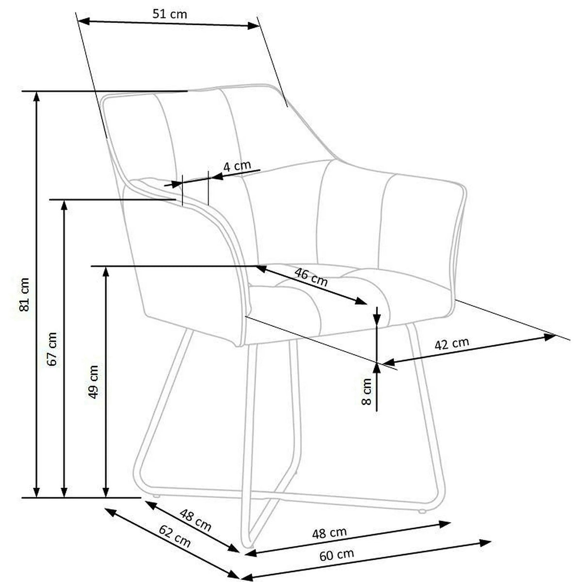 Scaun tapitat K377, gri inchis/negru, stofa catifelata/metal, 60x62x81 cm