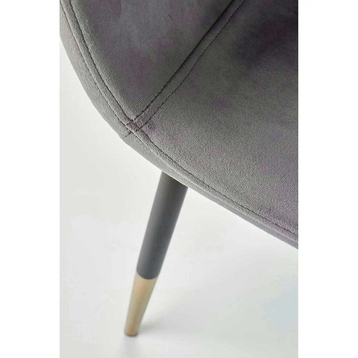 Scaun tapitat K379, gri/negru, stofa catifelata/metal, 45x48x88 cm
