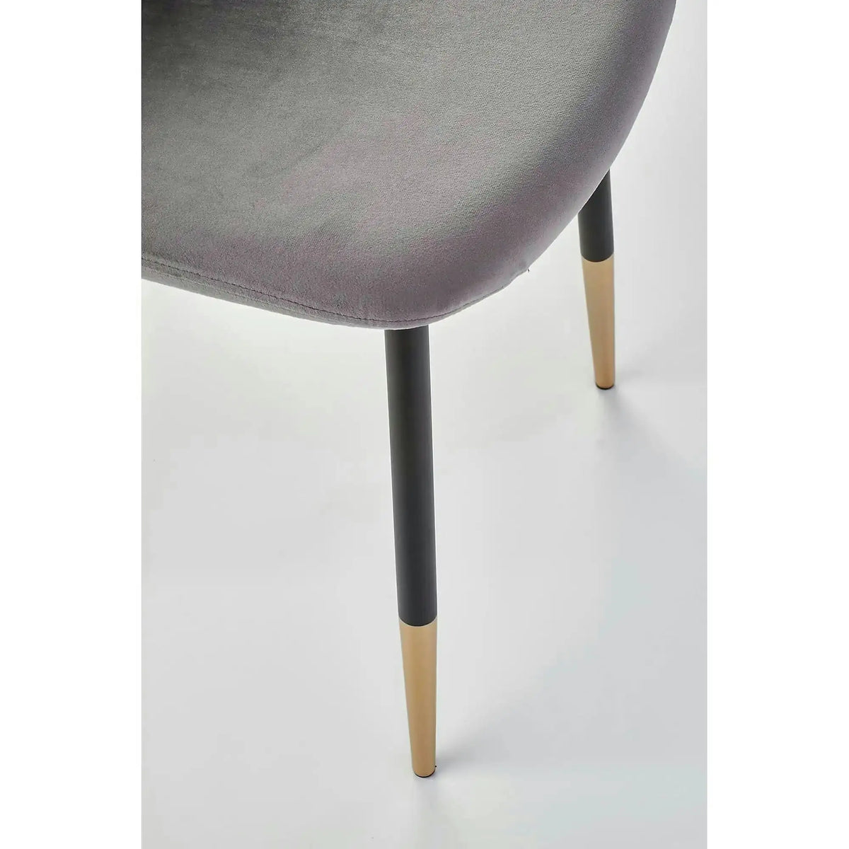 Scaun tapitat K379, gri/negru, stofa catifelata/metal, 45x48x88 cm