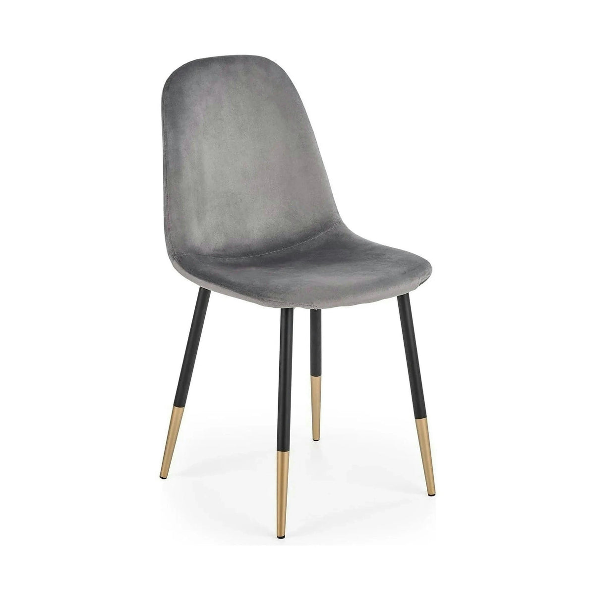 Scaun tapitat K379, gri/negru, stofa catifelata/metal, 45x48x88 cm