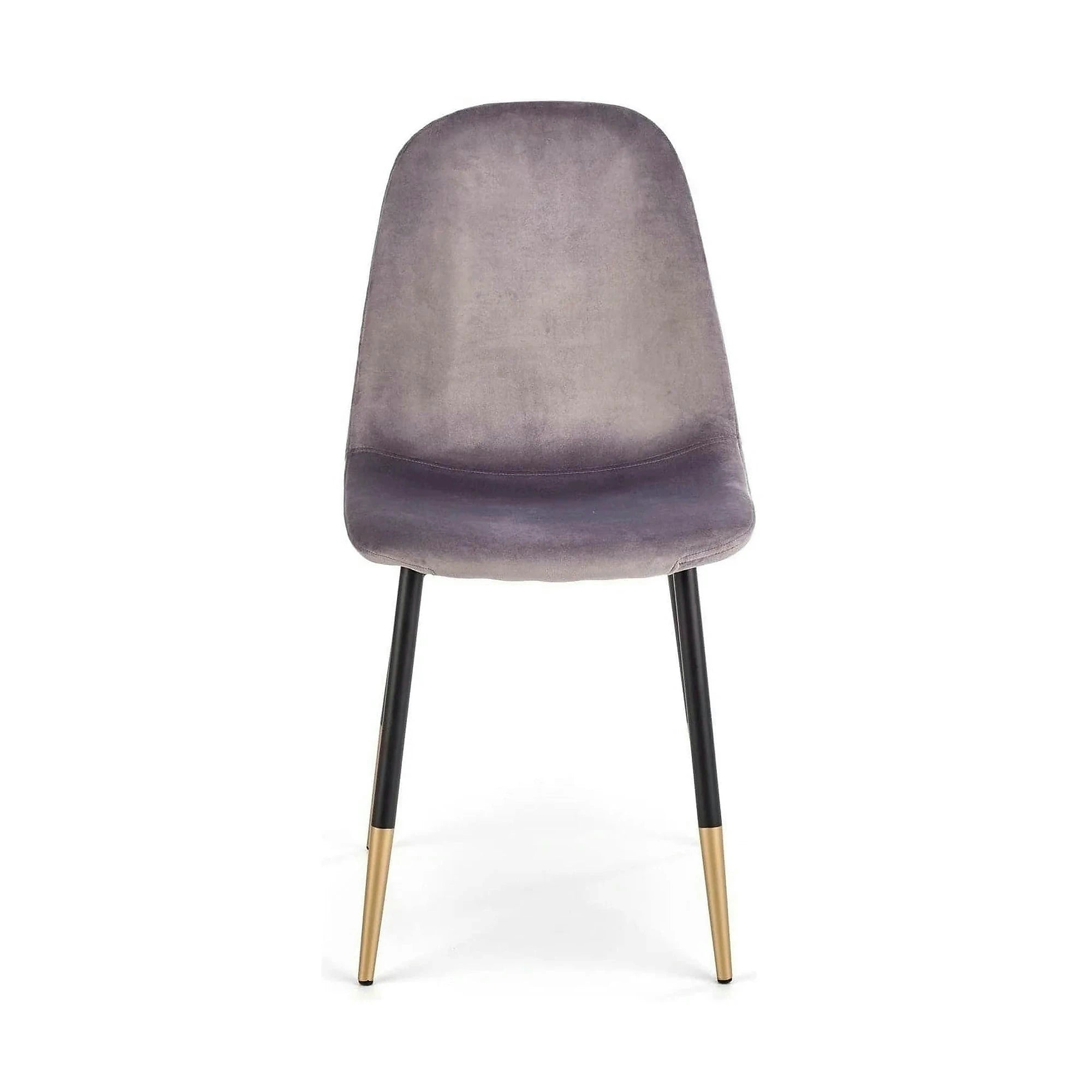 Scaun tapitat K379, gri/negru, stofa catifelata/metal, 45x48x88 cm