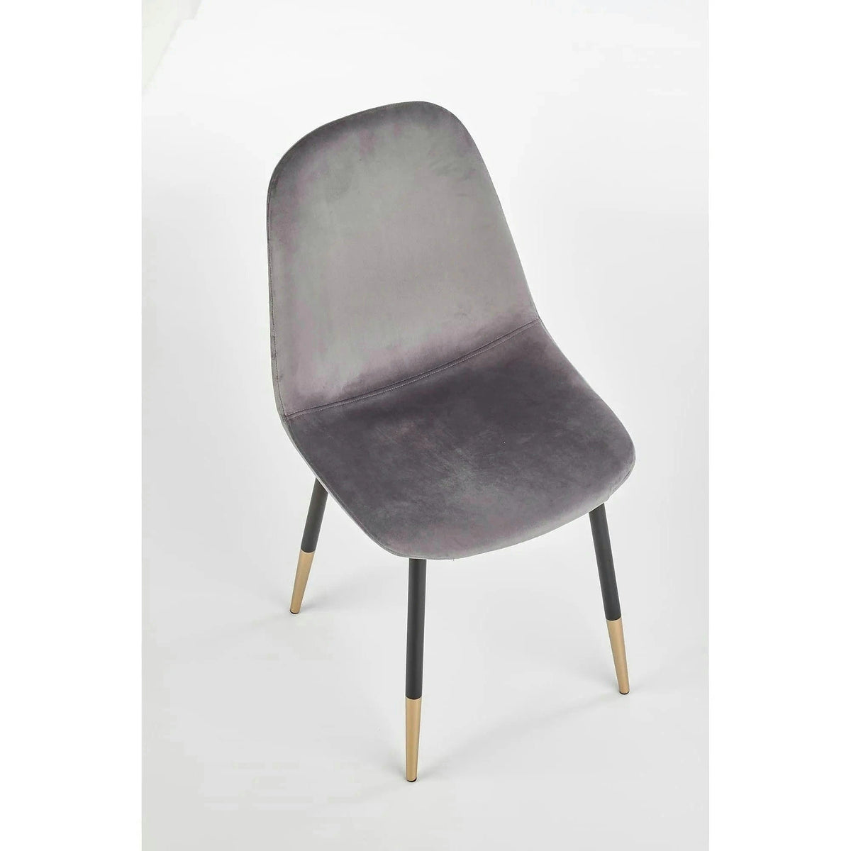 Scaun tapitat K379, gri/negru, stofa catifelata/metal, 45x48x88 cm