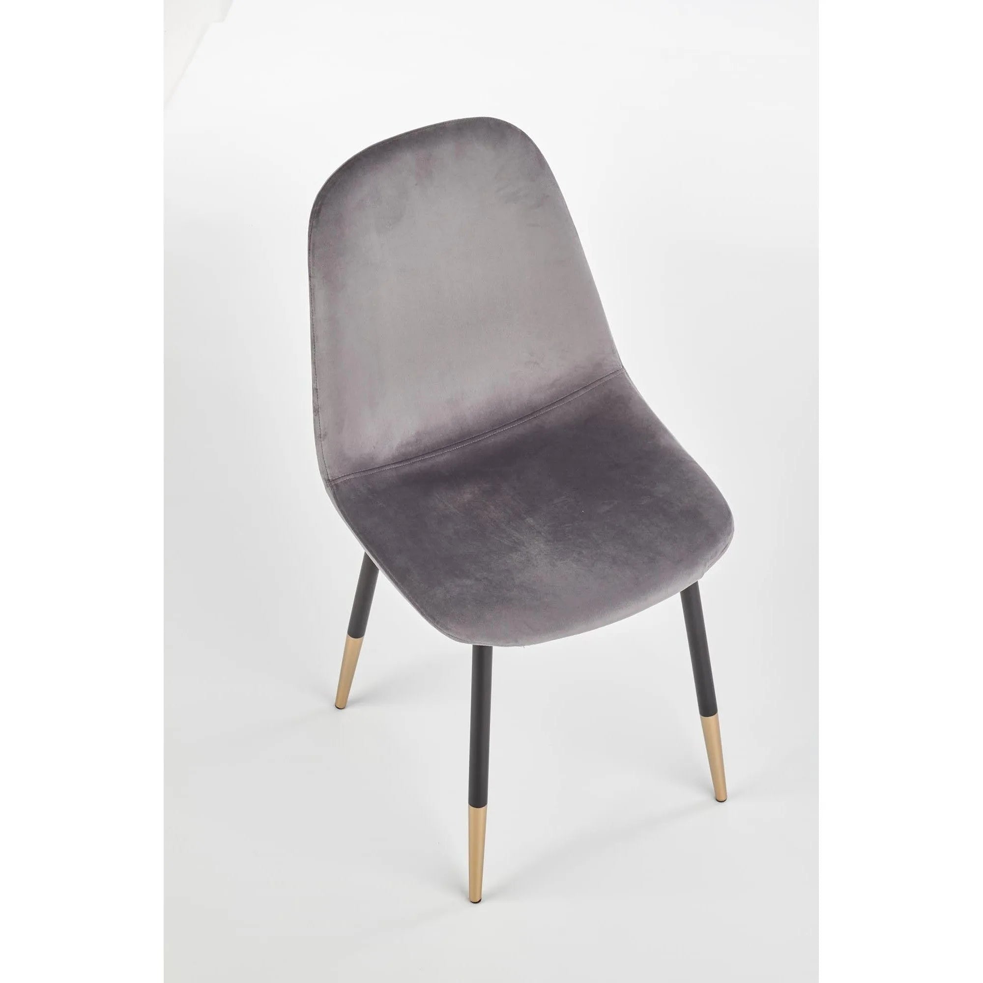 Scaun tapitat K379, gri/negru, stofa catifelata/metal, 45x48x88 cm