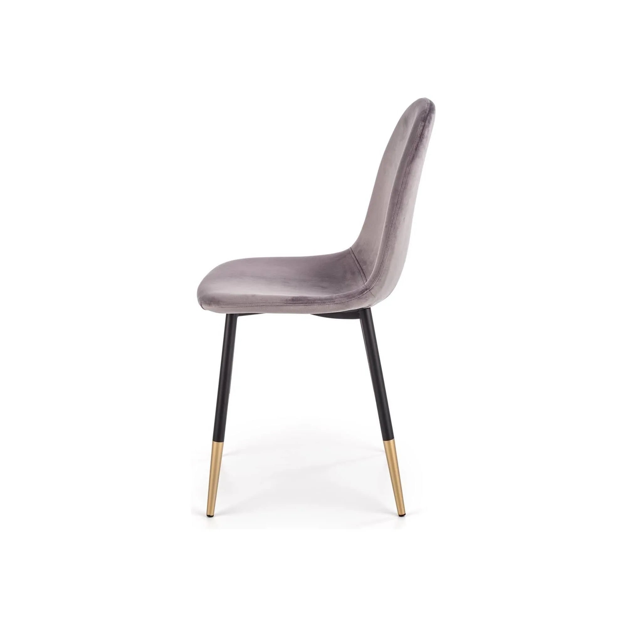 Scaun tapitat K379, gri/negru, stofa catifelata/metal, 45x48x88 cm